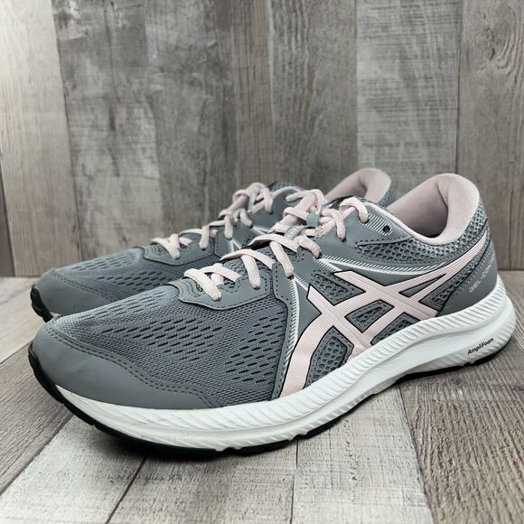 Asics Gel Contend 7 Women's Running Shoes Sneaker Gray Pink Size 11 1012A911 - Picture 1 of 16